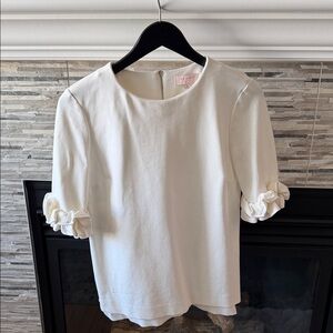 Ted Baker London White Blouse with Ruffle Sleeves